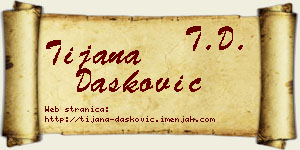 Tijana Dašković vizit kartica
